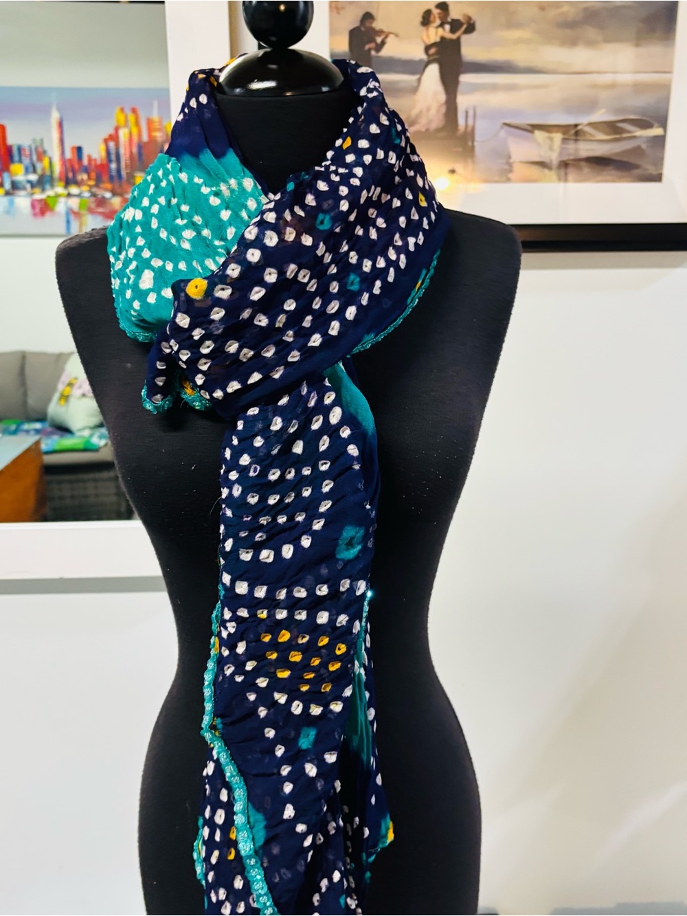 ❤️Handmade Nairobi Kenyan Tie-Dye Vibrant Bandhani/Churi/Scarf